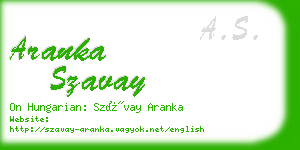 aranka szavay business card